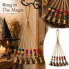 Jute Rope Witch Bells Halloween Hanging Decoration with 8 Coffee Beads and 8 Bells
