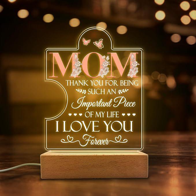 Love-Shaped 3D Acrylic Night Light Puzzle for Holiday Greetings