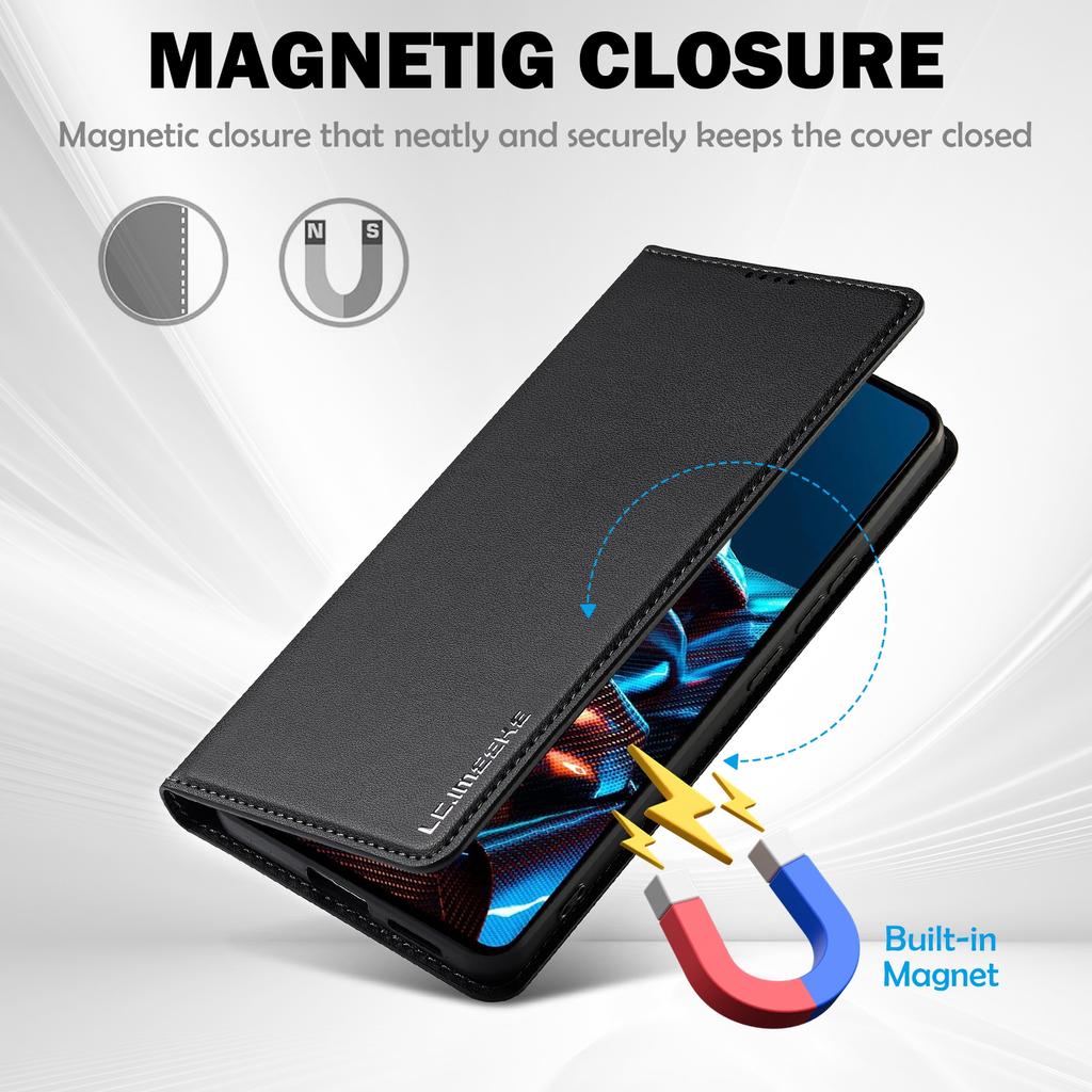 LC.IMEEKE L1 Series for Xiaomi Poco X5 Pro 5G/Redmi Note 12 Pro 5G Case PU Leather Wallet Stand Phone Cover