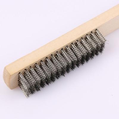 Root Carving Stainless Steel Wire Brush Wooden Handle Brush Clean