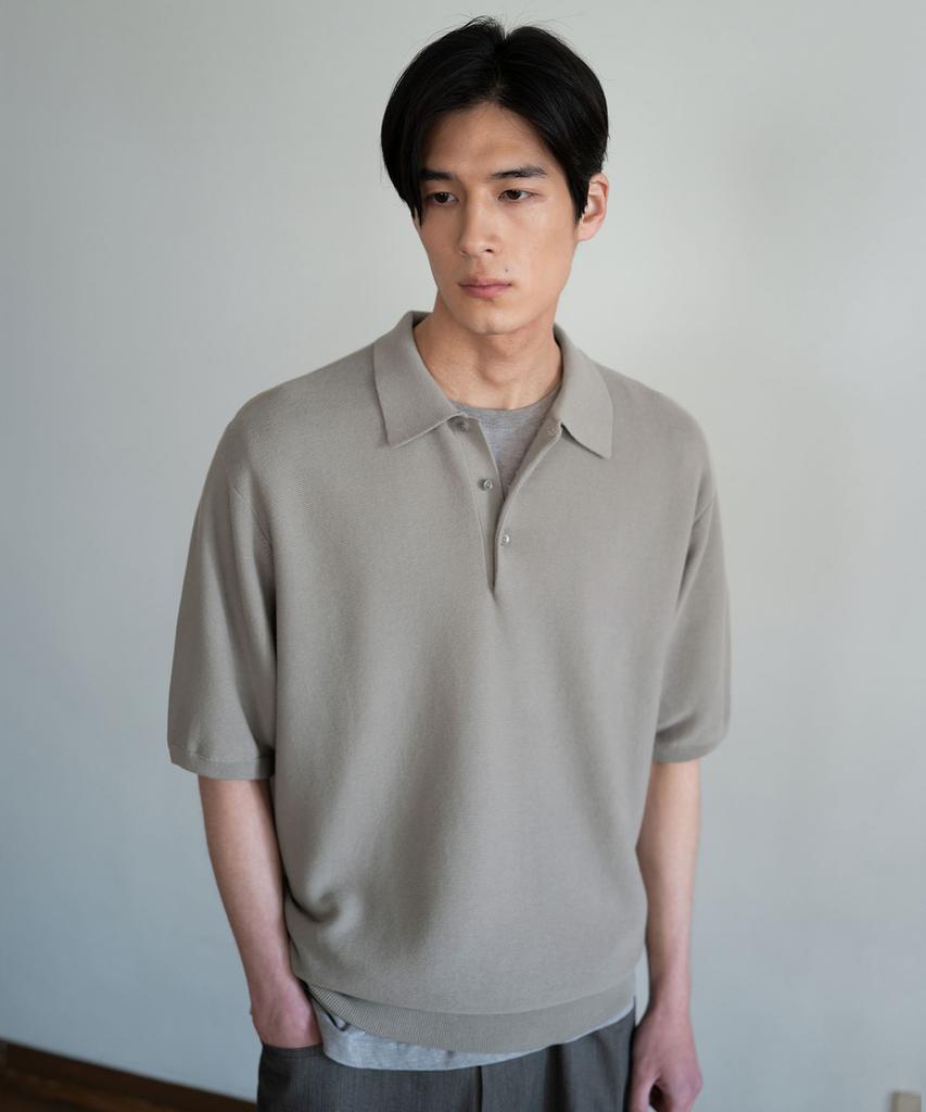 BLANKROOM Torren Polo Knit_Washed Beige