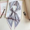 Geometric small silk scarf decoration spring and autumn versatile Korean thin narrow streamer diagonal scarf thin scarf fashion women's headscarf