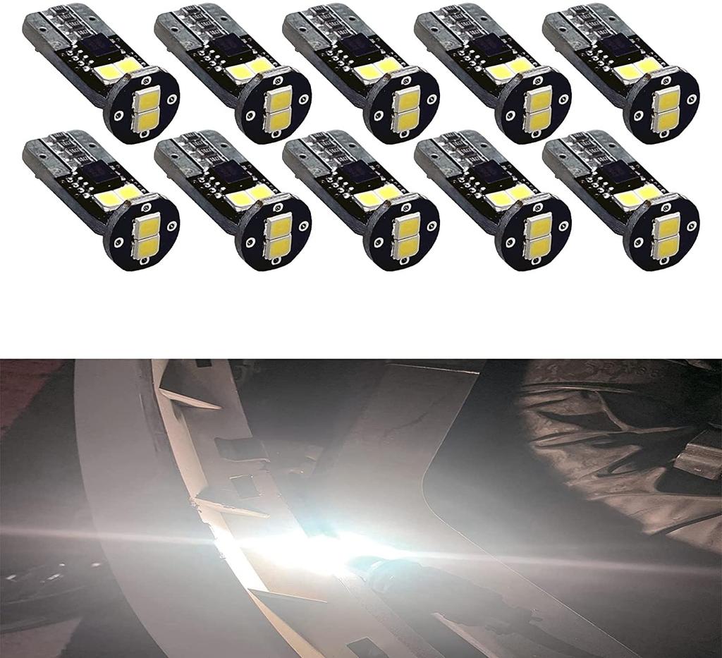 HYUGA LED for 2835 Warm White Pack of 10 Lights, T10/194/168 6-Chip, Map/Dome/License Plate/Courtesy/Cargo/Luggage Lamps, 6SMD, (4500K),