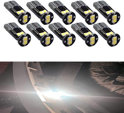 HYUGA LED för 2835 Varmvit Förpackning med 10 Lampor, T10/194/168 6-Chip, Kart/Tak/ registreringsskylt/Dörrbelysning/Lastutrymme/Bagage Lampor, 6SMD, (4500K),