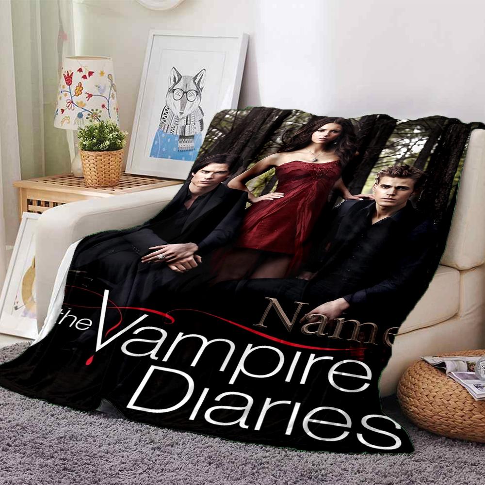 Custom Name Vampire Diaries Theme Printed Blanket Perfect For Couch Bed Travel Outdoor Use Machine Washable Cozy Durable