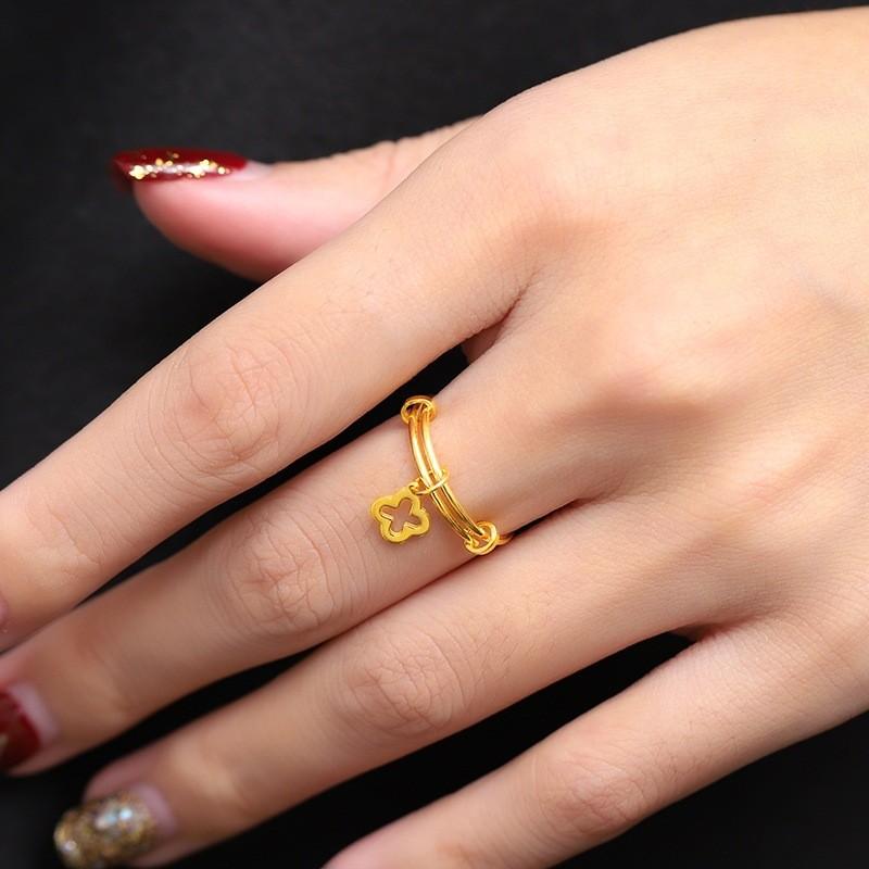 Brass Chic Gold Plated Ring With Customizable Fit And Symbolic Designs Women For