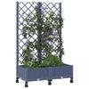 Planter with Trellis and Wheels Blue Grey 80 X 40 X 131.5 Cm