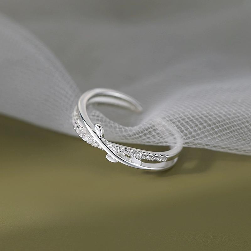 Branchitin Ring Double-layer Ring Female Mori Niche Design Open Index Finger Ring Light Luxury Versatile Ring