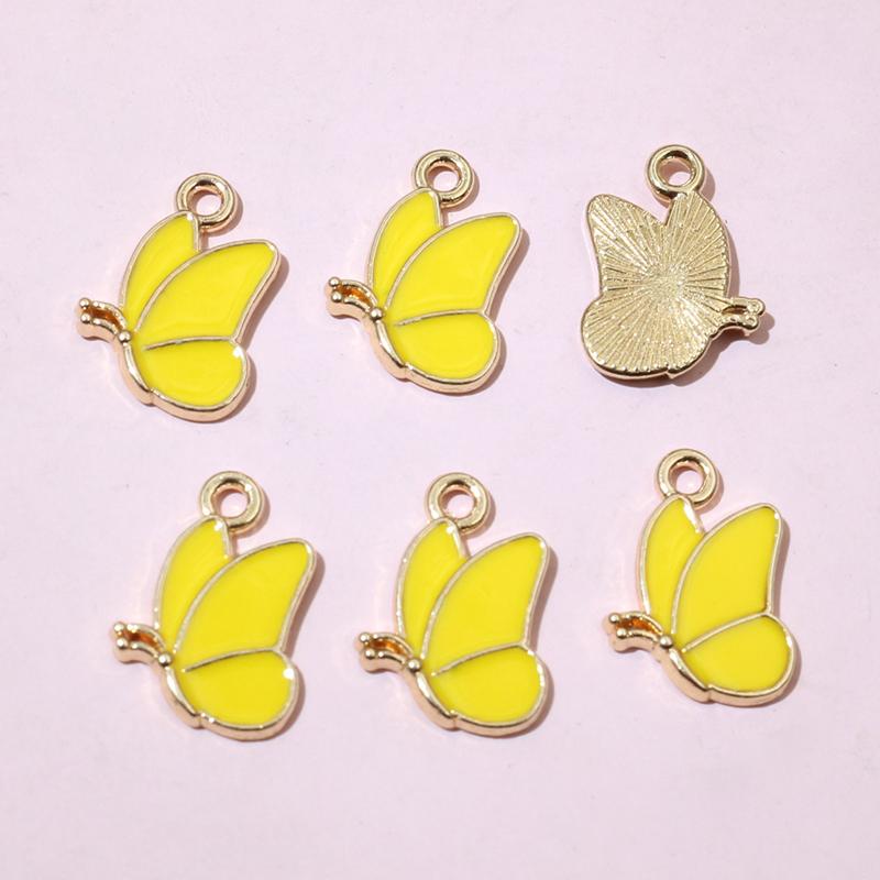 50Pcs 11x13mm Small Alloy Butterfly Charms Pendants Multi Colors For DIY Bracelet Necklaces Jewelry Making Accessories