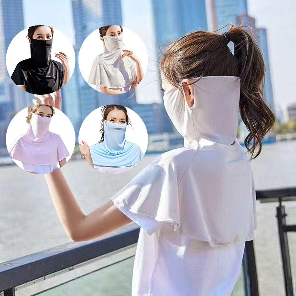 Quick Drying Ice Silk Sun Hat Anti-UV Sunscreen Hat Fashion Sunscreen Face Cover  Face Coverage