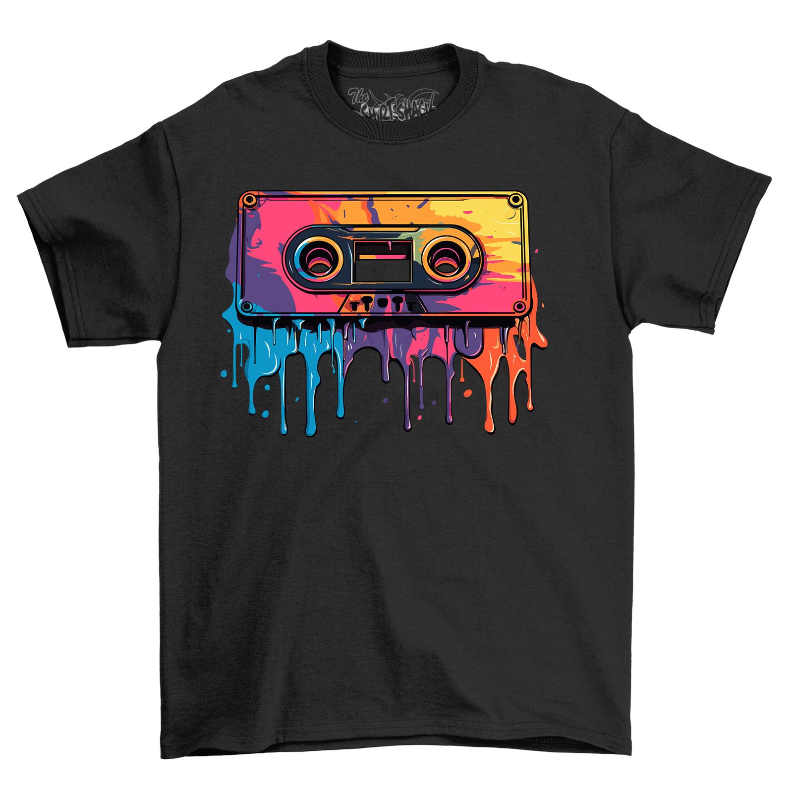 

Cassette Paint Drip Design T-Shirt Mens Womens Tees Top - Retro and Artsy! Funny T-Shirt Mens Womens Tees Top, Unisex Prin M