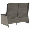 Vidaxl Banco de Jardín Plegable con Cojines, Gris, Ratán Sintético