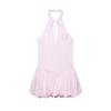 2026 Women's Poplin Halter Neck Balloon Silhouette Short Dress