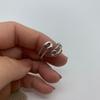 Silvery Color Safety Pin Thumb Ring- Statement Unique Paperclip Open Adjustable Ring Mothers Day Gift for Women Jewelry