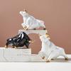 Creative Nordic Resin Animal Sculpture Abstract Simulation Ox Sculpture Modern Home Decoration Portico Desktop Accessories Gift