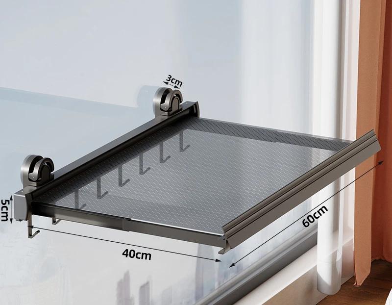 Invisible folding drying net No punching drying rack Balcony drying artifact Bathroom invisible folding grid