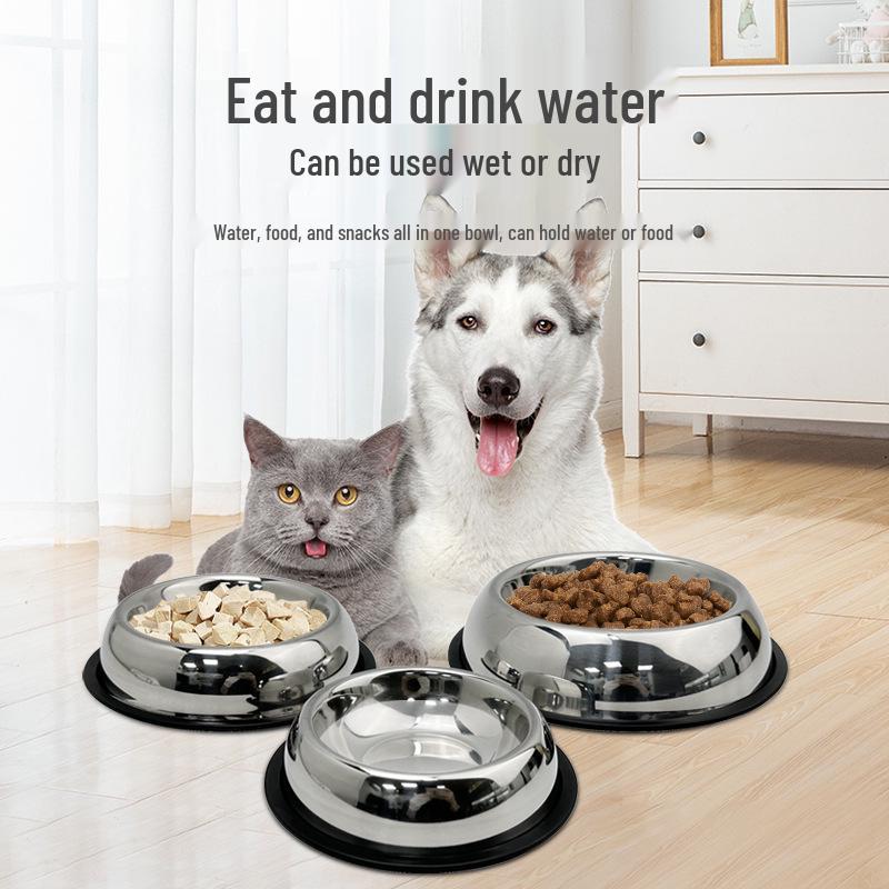 Kippsichere Edelstahl-Futternapf für Haustiere - Rutschfest, Leicht zu reinigender Futterspender für Katzen und Hunde