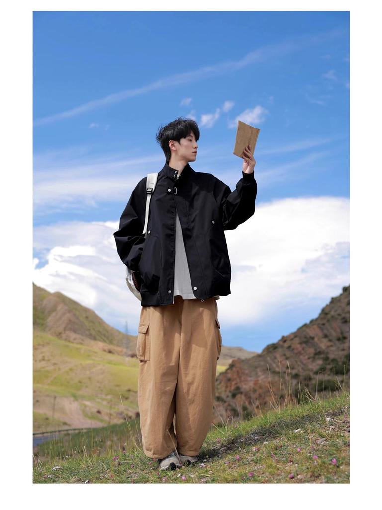 Men's Trendy Japanese Stand Collar Workwear Jacket - Autumn Collection
