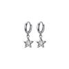 Factory 925 Sterling Silver CZ Zircon Star Hoop Earrings for Women Wedding Jewelry Gifts