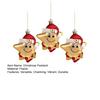 3Pcs Christmas Red Hat Star Ornaments Hand-Painted Plastic Hanging Decor for Tree Home Office Festive Party Decoration