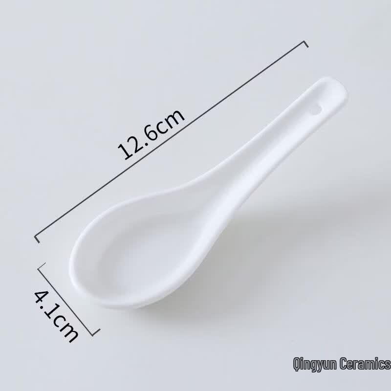 Ceramic Flat-Bottom Soup Spoon