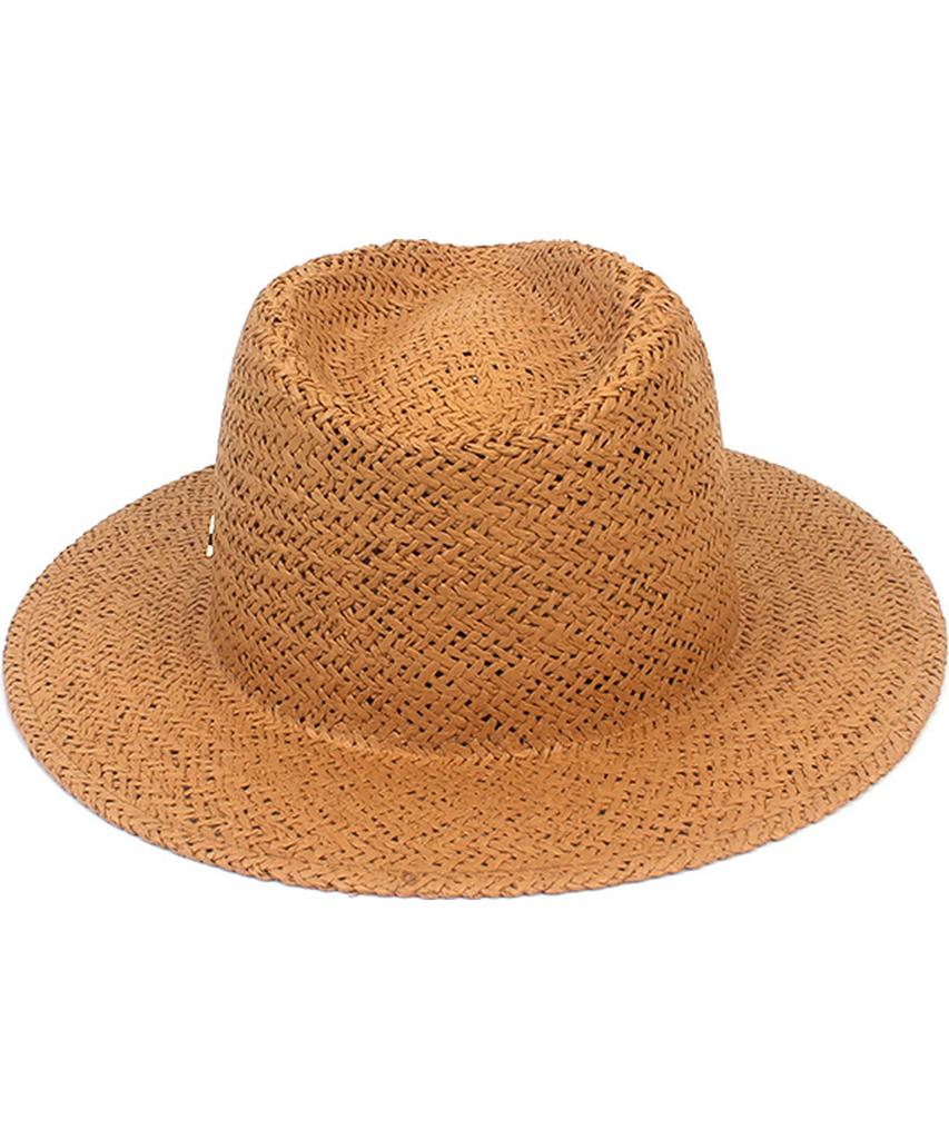 Yunibeosyeolkemiseuteuli Summer Simple Brown Fedora - Big Size Summer Fedora