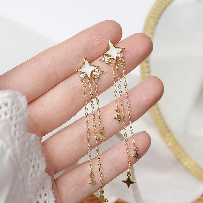 JUWANG Luxury Plated 14K Real Gold Leaves Earring Delicate Micro Inlaid Cubic Zircon CZ Stud Earrings Wedding Jewelry Pendant