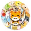 50 Cute Animal Face Waterproof Luggage & Laptop Stickers - Trendy Decorative Set