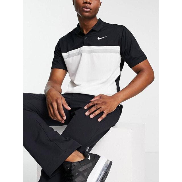 

Черно-белая футболка-поло Nike Golf Victory Dri-Fit в стиле колор-блок