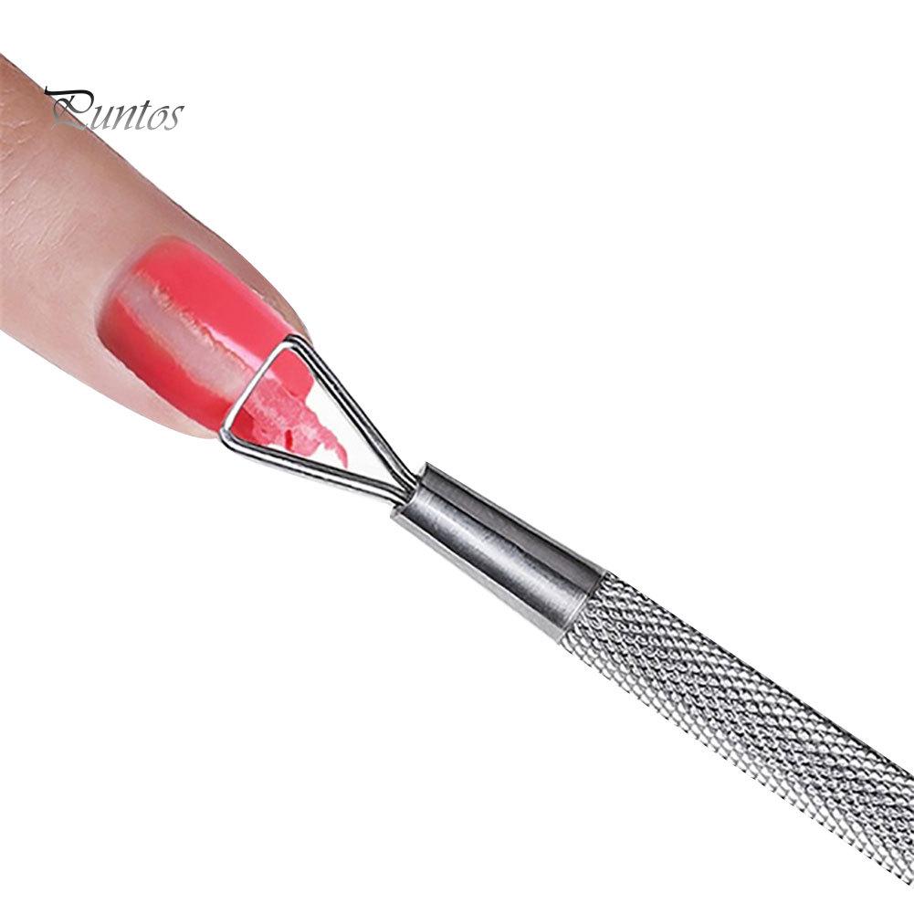 Puntos Nail Art Manicure Tool Čistič tyčinek na odstranění UV gelu z nerezové oceli