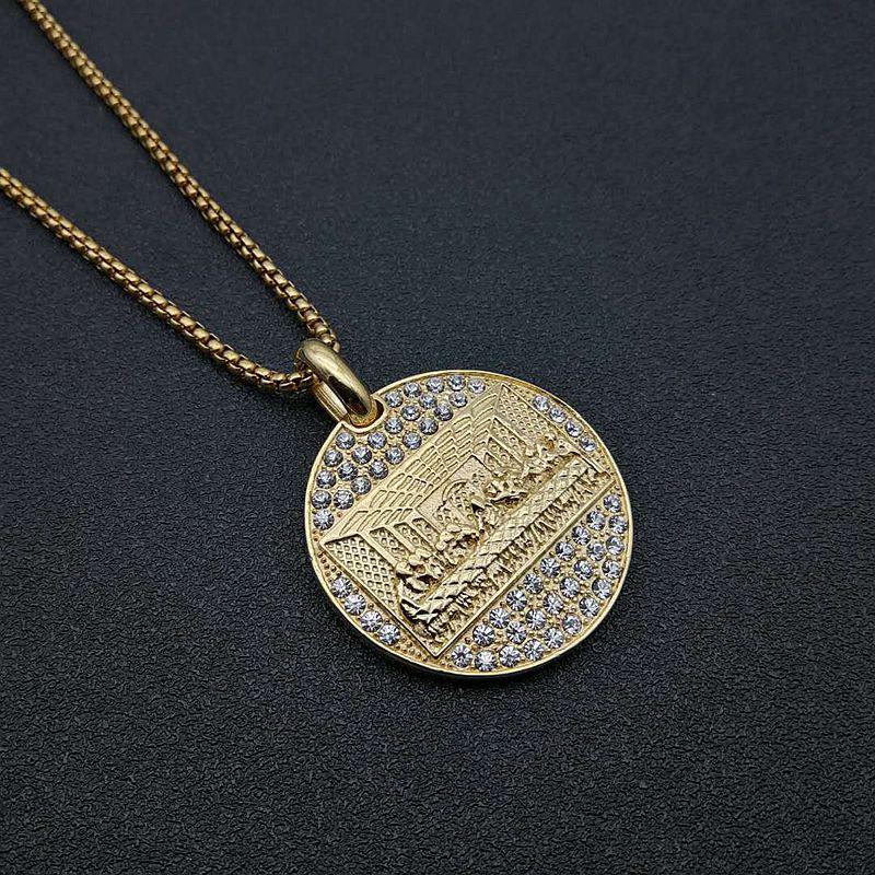 Thirteen Apostles Gold-Plated Diamond Titanium Necklace - European & American Hip Hop Style