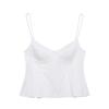 Spring 2025 Women's Fashion Short Pleated Poplin Camisole Top