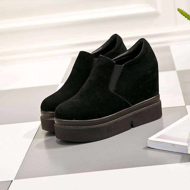 Loafers Casual Women's 2025 Spring New Thick-soled Inner Height-increasing Muffin Shoes Single Shoes Overfitting Lazy Shoes