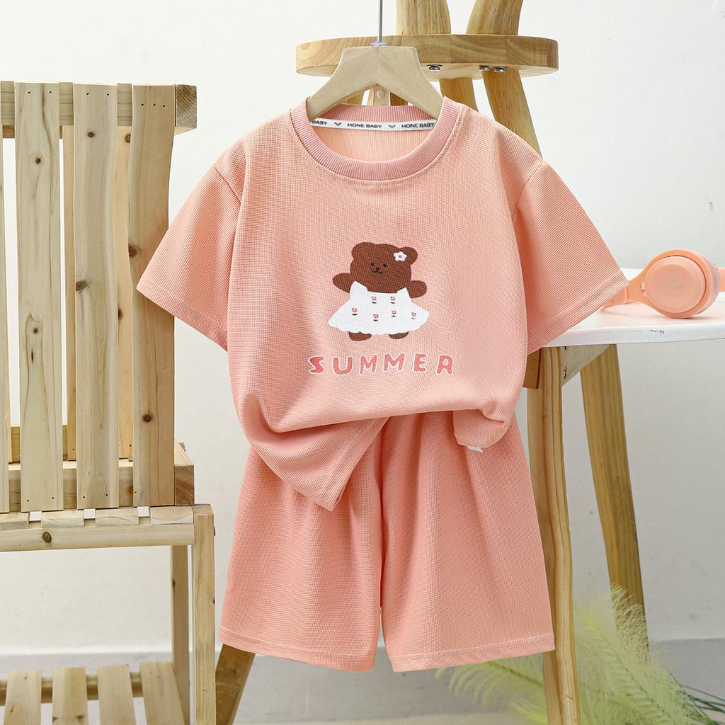Children's Short-sleeved Suits Summer Boys' Clothes Girls' Shorts Clothing  T-shirts Baby Summer Clothes Children's Clothing