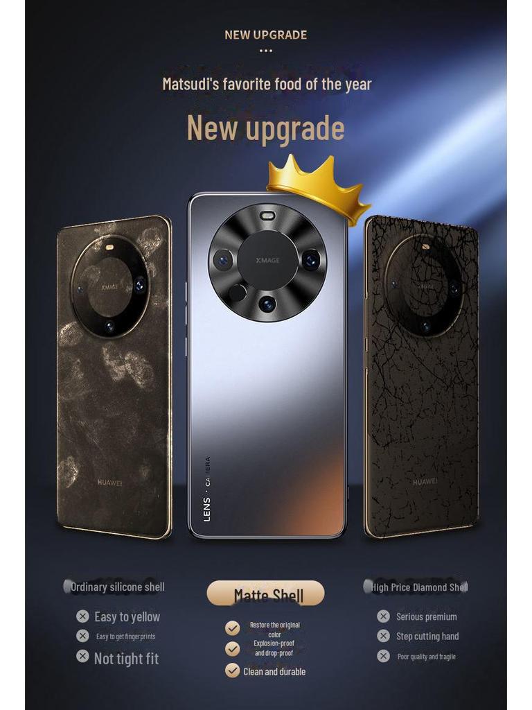 Protective electroplated frosted case for Huawei Mate 60 Pro, 50, 40, and 30.