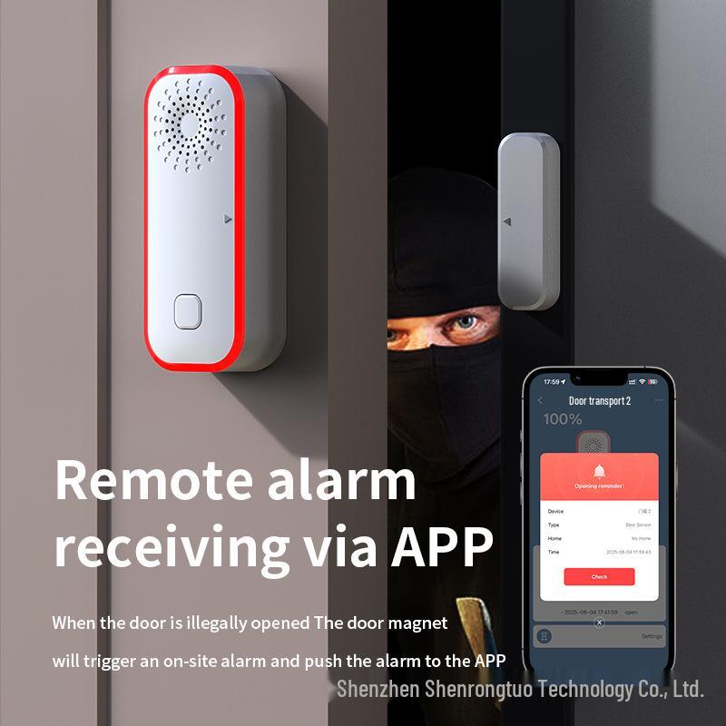 Allarme Sensore Magnetico WiFi per Porte/Finestre con Rilevamento Intelligente a Basso Consumo