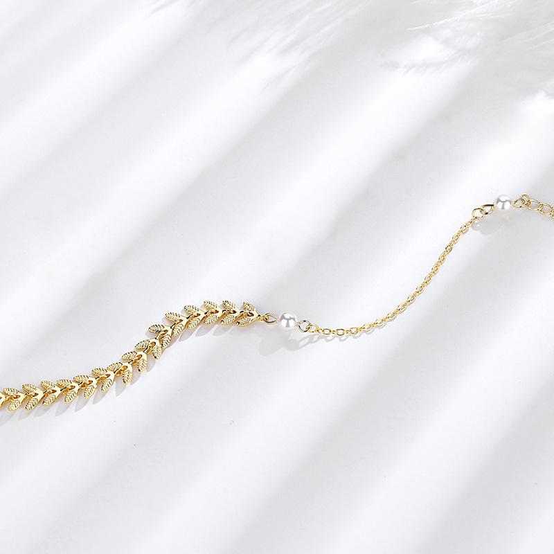 Creative Feather Wheat Ear Bracelet Simple Ankle Bracelet Small Fresh Bracelet Versatile Ins Mori Girlfriend Bracelet