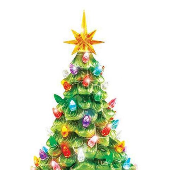 Lighted Christmas Gnome Tree 6" Resin Faceless Old Man Christmas Tree with Multicolored Lights