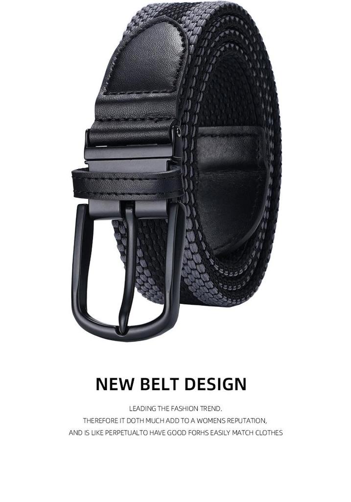 Men's Tactical Nylon Pin Buckle Belt - Woven Leather for Outdoor & Workwear