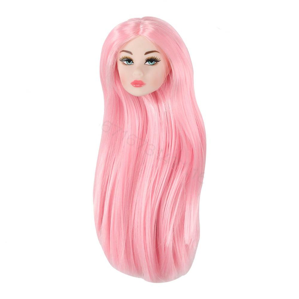 Curly Hair Supermodel Doll Head With Make-up 30cm Dolls Head 1/6 Doll Head  Dolls Accessories