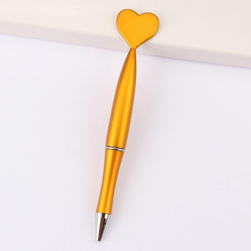 Heart-shaped Plastic Ballpoint Pen - Student Stationery Gift with Customizable Logo