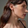 Orecchini a clip placcati oro 18K Orecchini a maglie trendy ipoallergenici per donna Orecchini pendenti a catena Orecchini rettangolari Gioielli per