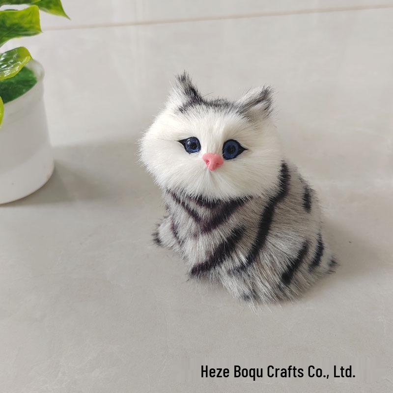 Figurină Pisică Miorlăindă Mini - Ornament Animal Realizat Manual pentru Magazine de Cadouri și Locuri Pitorești