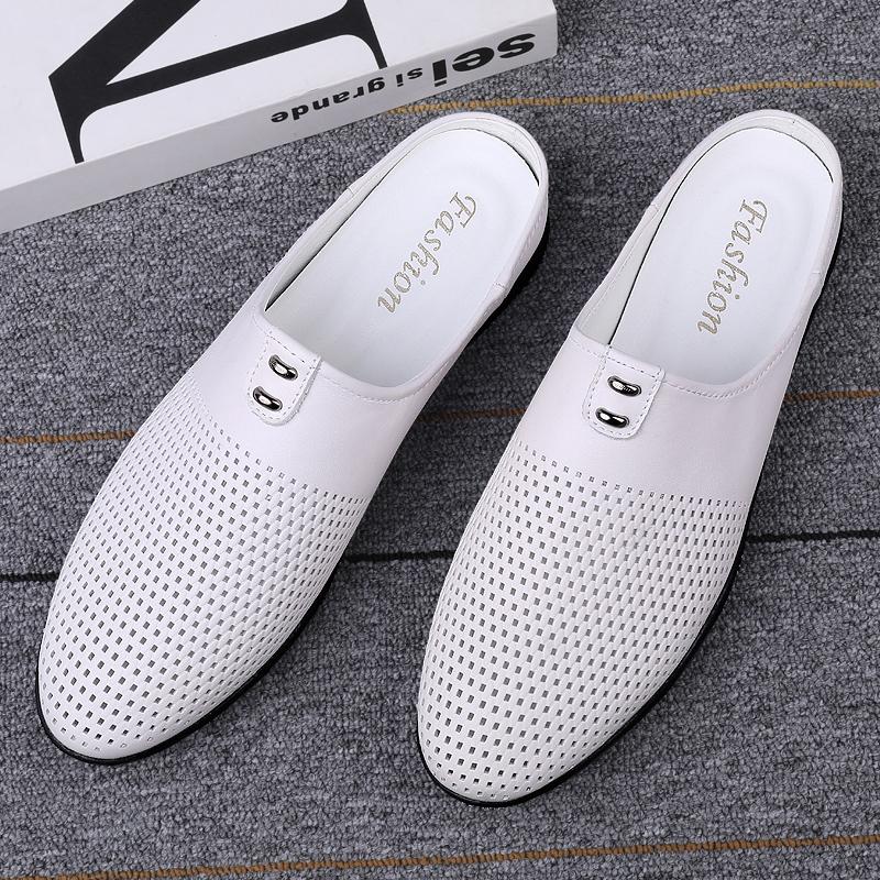 Fashion British Style Retro Brown Men's Leather Casual Shoes Versatile for Commuting Flat Bottomed Loafers Anti Slip Men's Driving Shoes