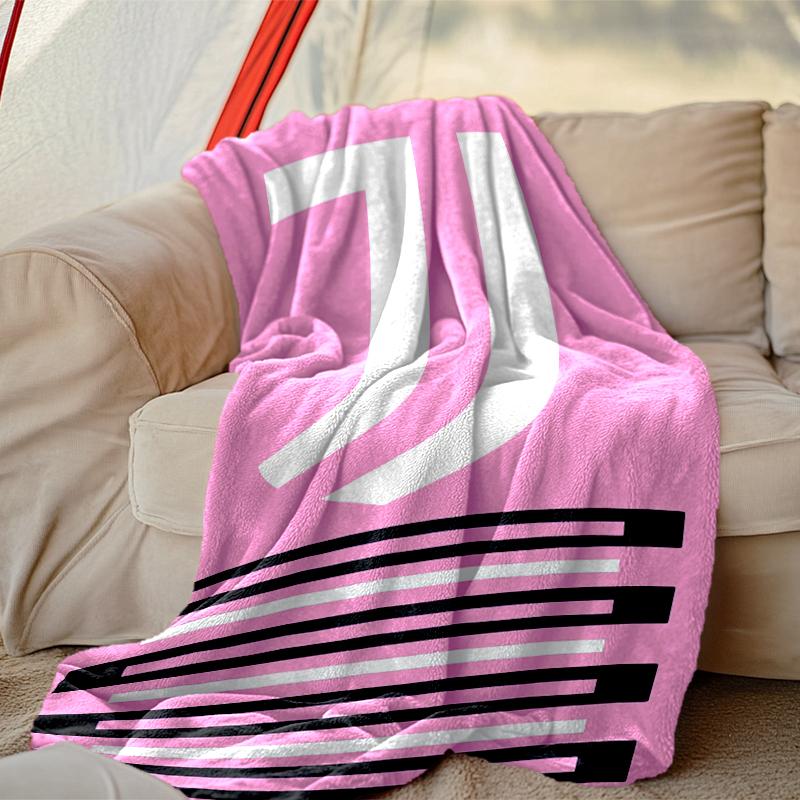 1pc Digital Print Nap Blanket, Juventus Football Club Blanket for Home Use, All Season Warmth, Christmas and Valentine's Day Gift Blanket