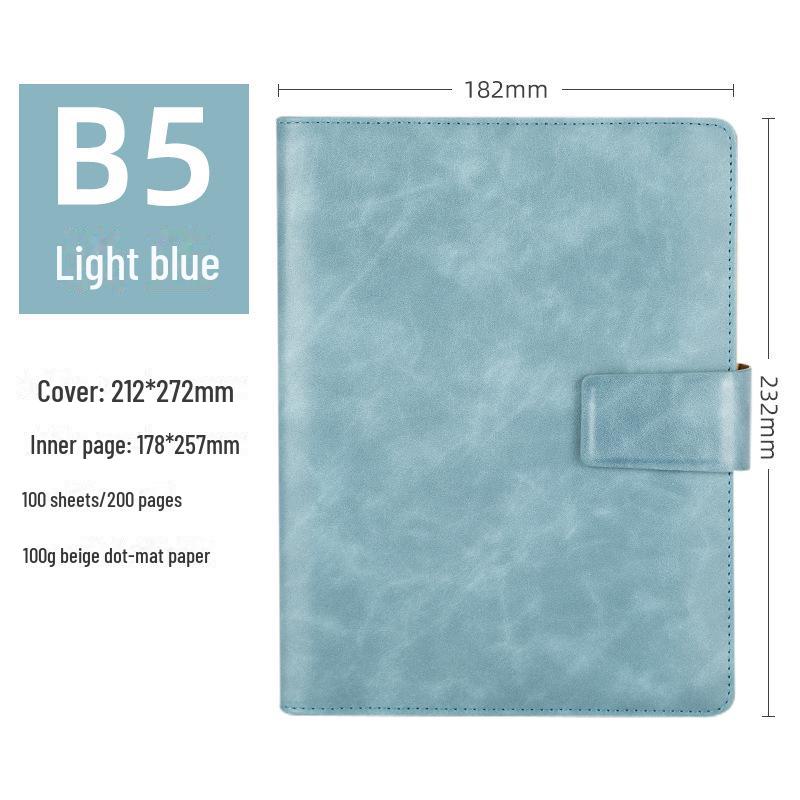 Business Leather A5 Notebook - Detachable Loose-Leaf for Office Meetings and Sales Contracts