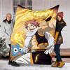 1pc Fairy Tail2 Theme Soft Flannel Throw Blanket - Digital Print, Polyester, Cozy for All Seasons, Perfect for Outdoor, and Travel