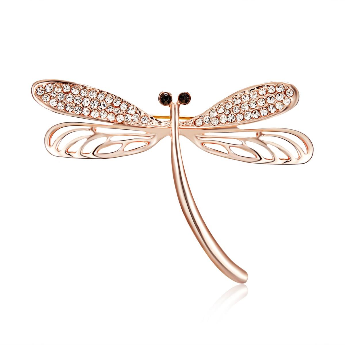 Elegant Rhinestone Dragonfly Brooches For Women Men Fashion Exquisite Hollow Wings Dragonfly Insect Lapel Buckle Pins Jewelry