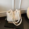 Summer Woven Small Square Bag New Women's Fashion Fresh Shoulder Bag Niche Design Strap Bag
