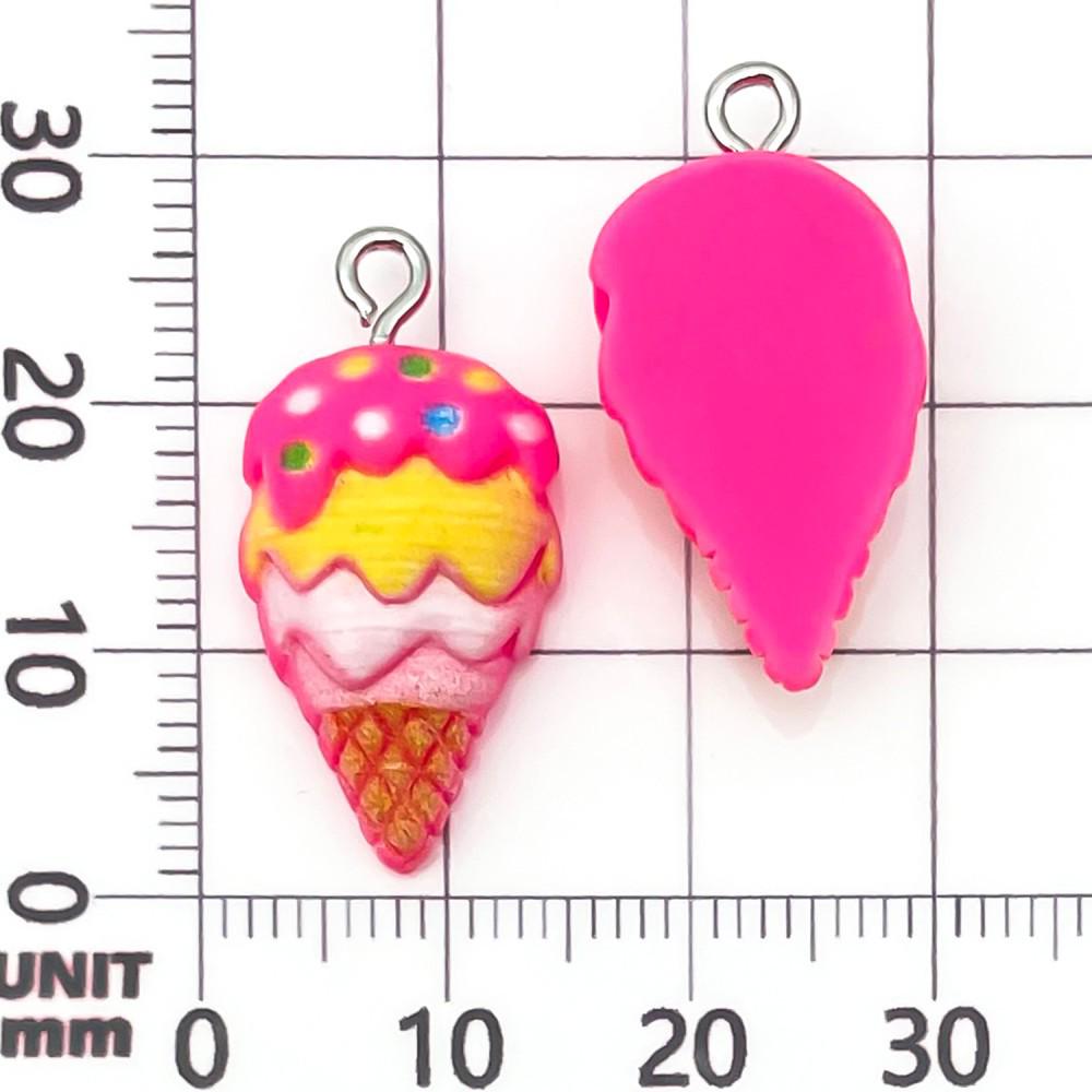 12-Color Resin Ice Cream Cone Charms for DIY Jewelry